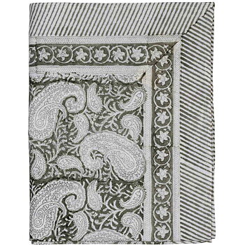 Bomullsduk Big Paisley Dark Grey