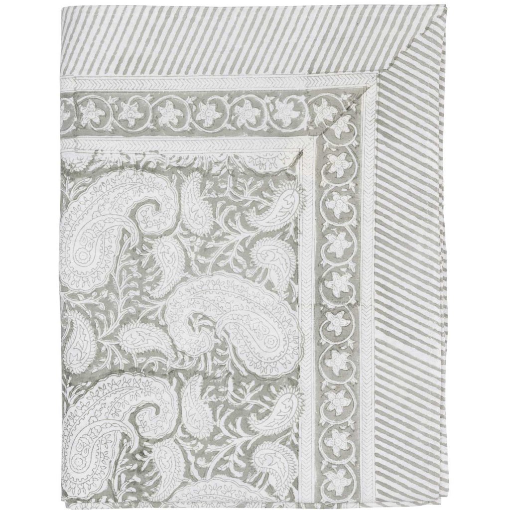 Bomullsduk Big Paisley Light Grey