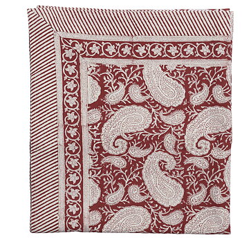 Bomullsduk Big Paisley Red