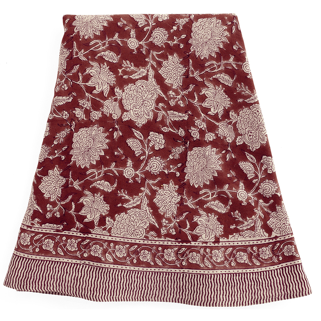 Rund linneduk Indian Rose Red Ø220 cm