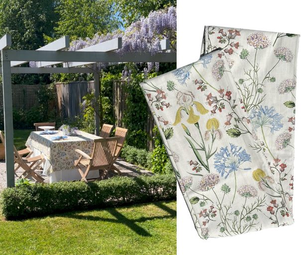 Somrigt midsommarbord med duk Summer Field från Strong Home