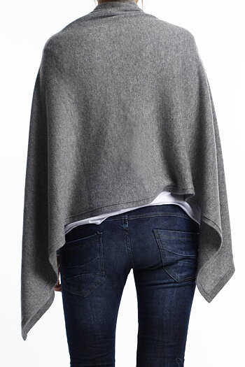 Brilliant Cashmere-  Poncho Grey Melange