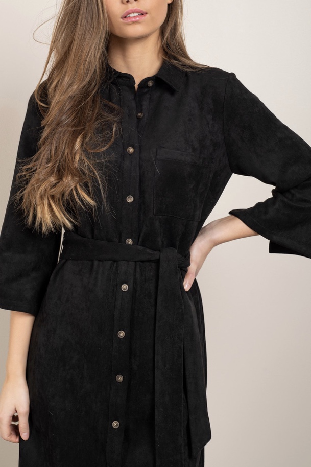 Dry Lake - Gullis Dress Black Faux Suede - 3