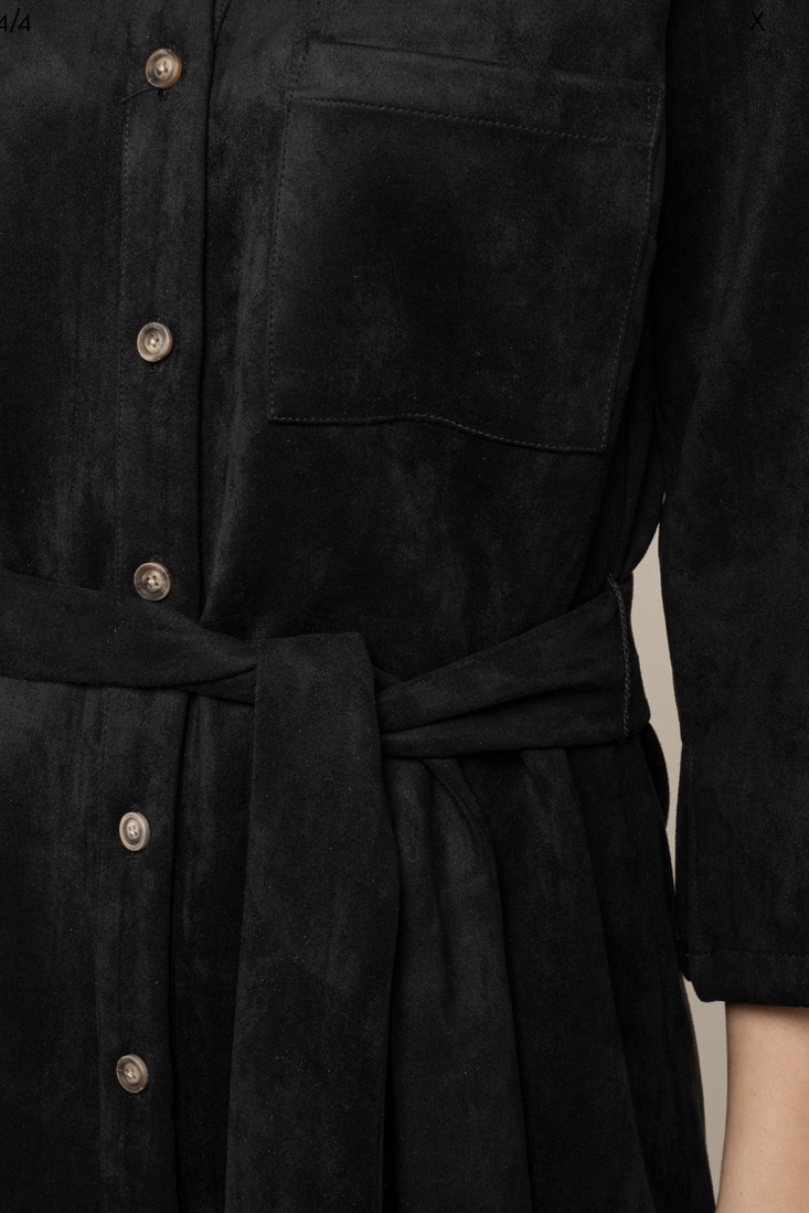 Dry Lake - Gullis Dress Black Faux Suede - 4