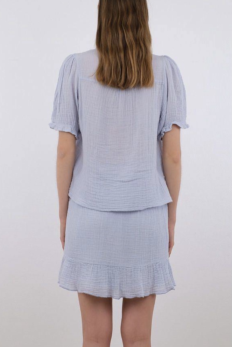 Neo Noir - Odesa Gauze Blouse Light Blue - 4