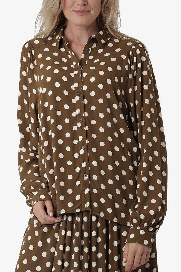 Noa Noa - Dotted Moss Blouse Brown