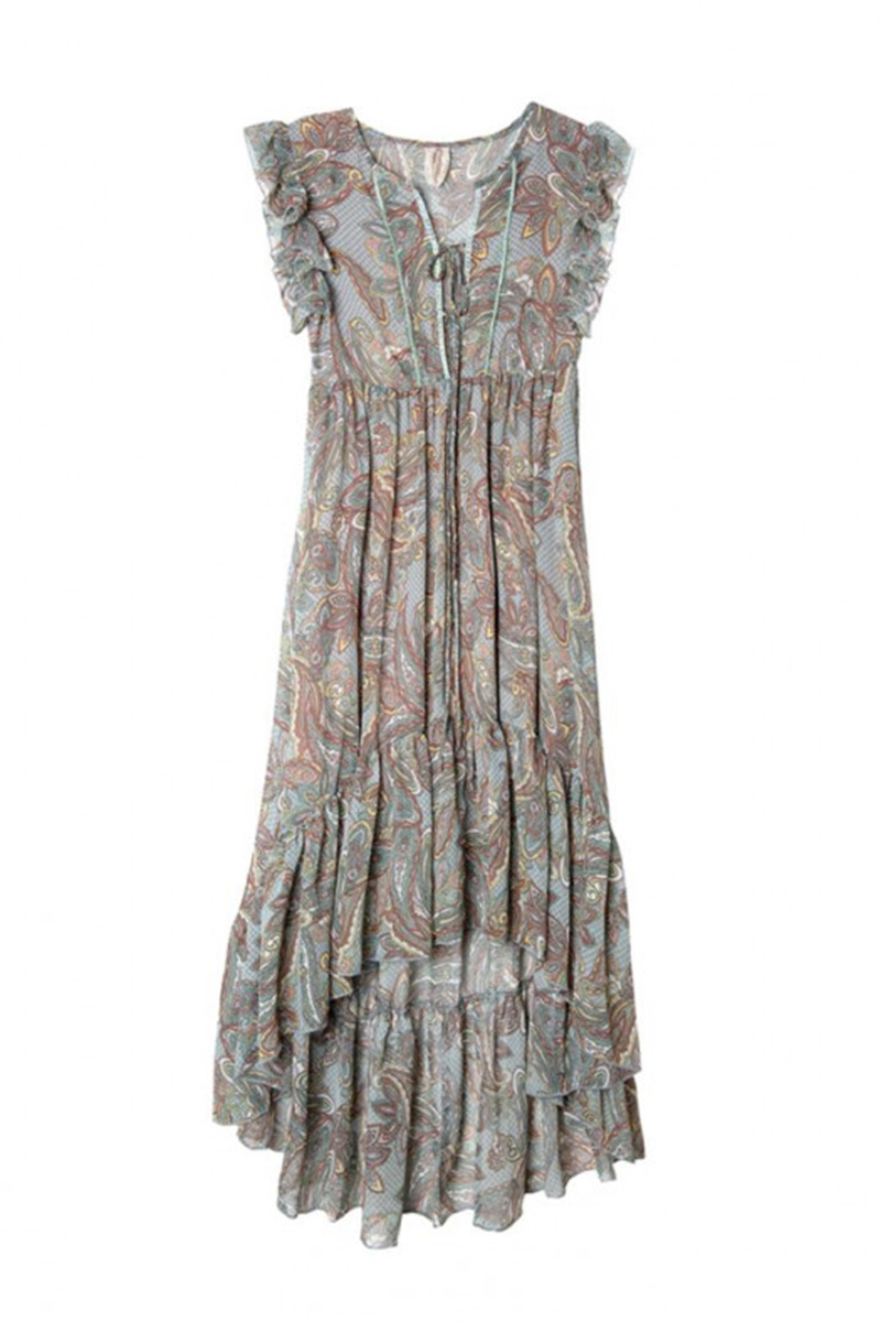 NKN Nekane -Jukun Asymmetric Printed Long Dress - 4