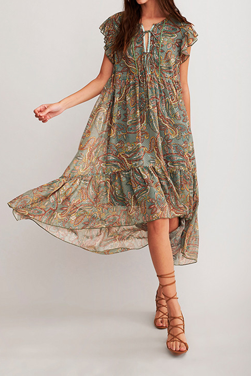 NKN Nekane -Jukun Asymmetric Printed Long Dress - 3