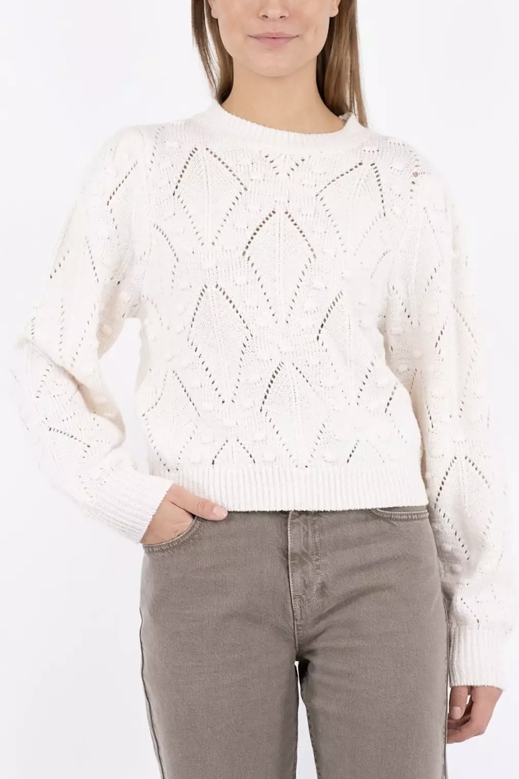 Neo Noir - Max Dot Knit Blouse Off White
