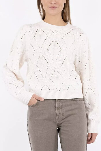 Neo Noir - Max Dot Knit Blouse Off White