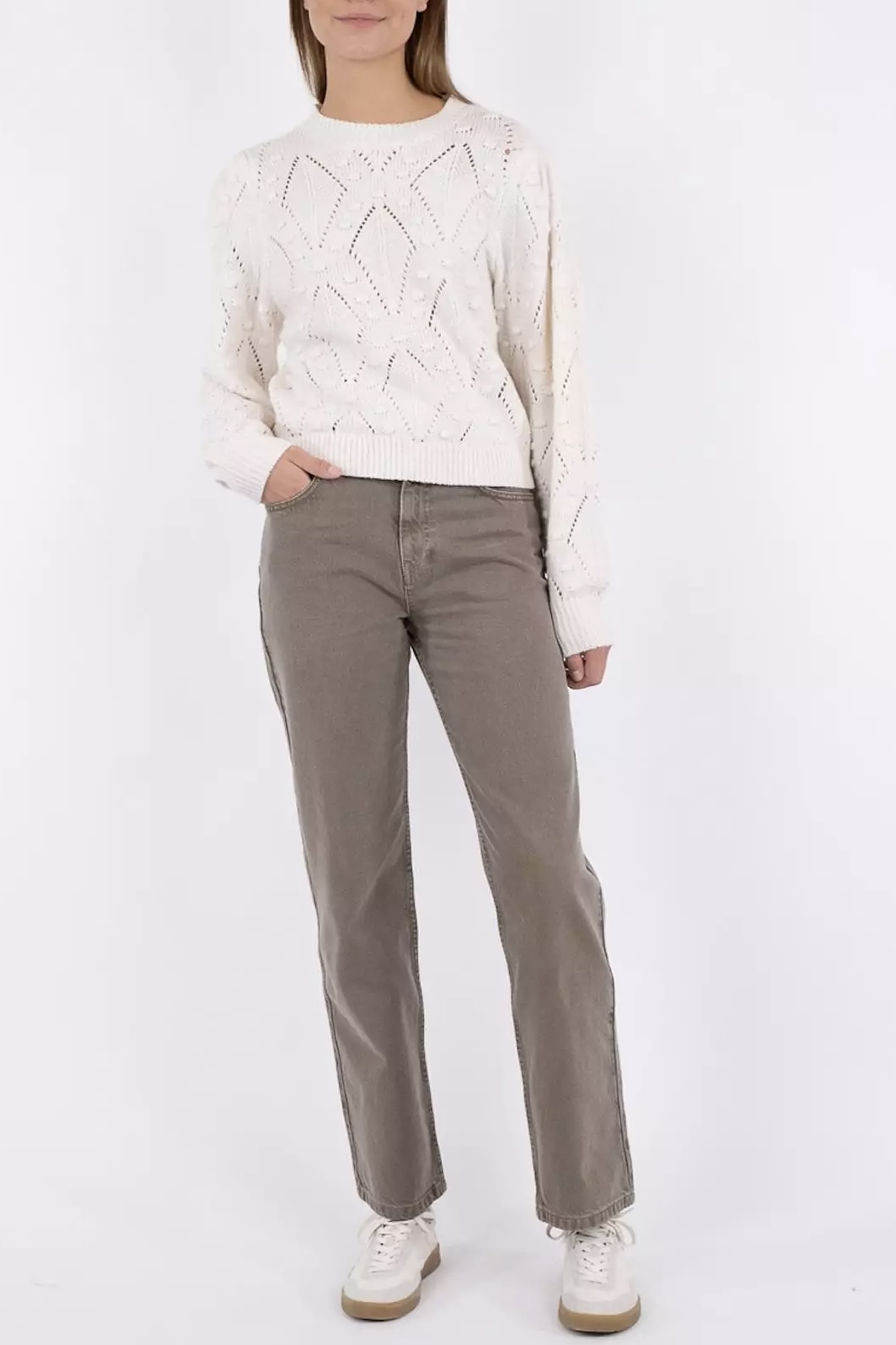 Neo Noir - Max Dot Knit Blouse Off White - 3