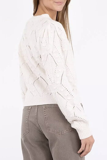 Neo Noir - Max Dot Knit Blouse Off White
