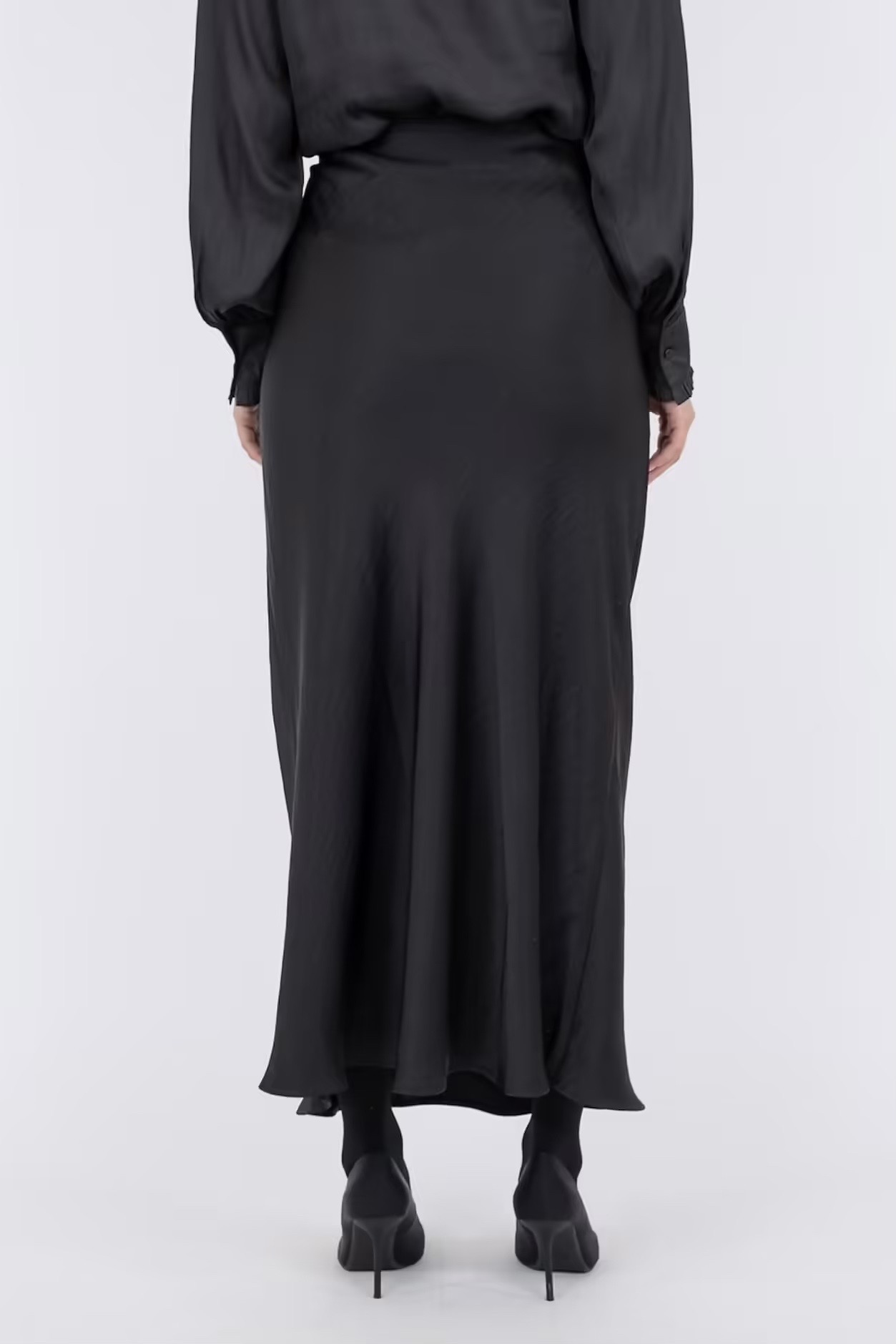 Neo Noir - Vicky Heavy Sateen Skirt Black - 3