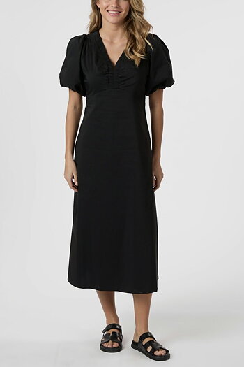 Neo Noir  - Illana Poplin Dress Black