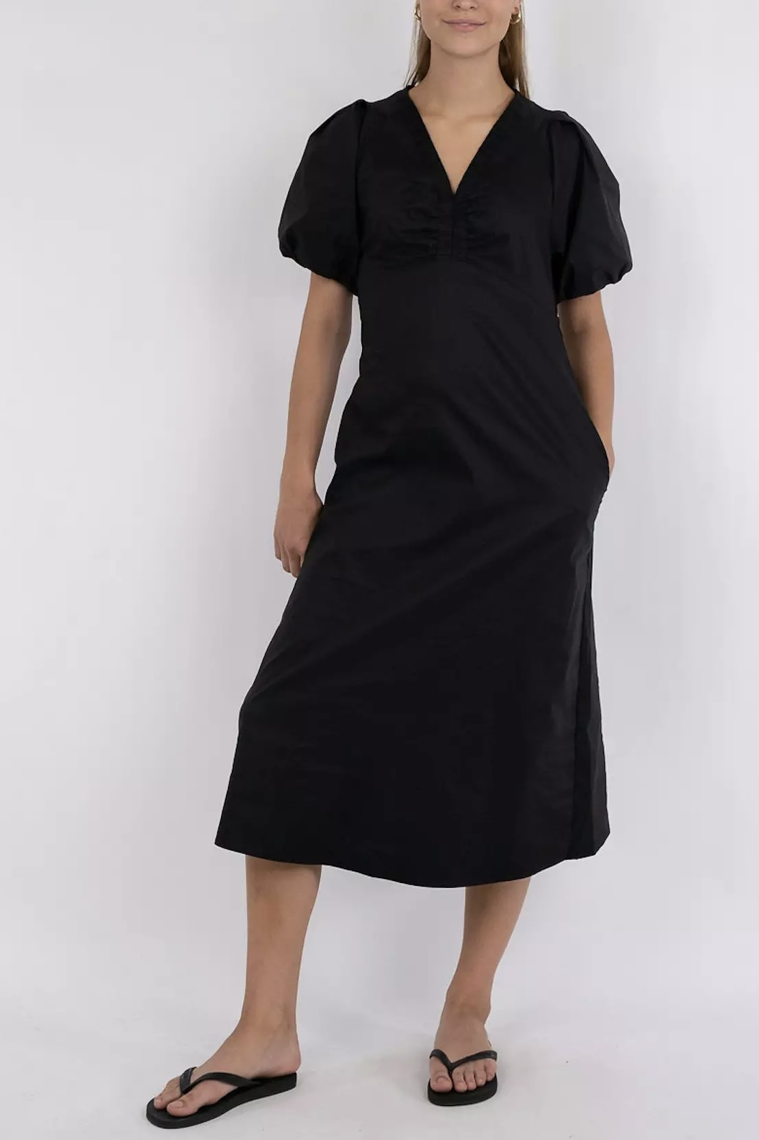 Neo Noir  - Illana Poplin Dress Black - 4