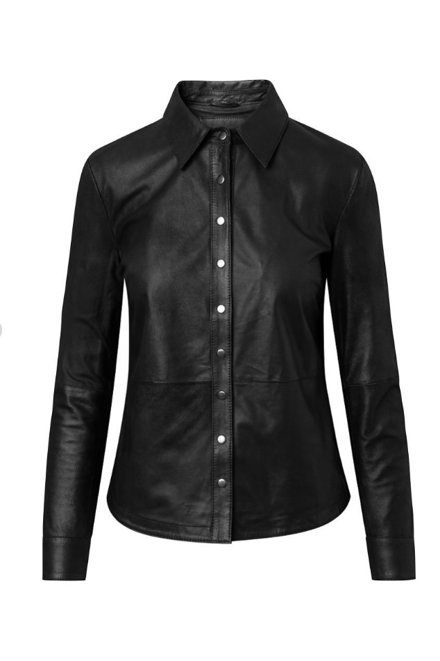 Depeche - Basic Sharon Shirt In Soft Leather Quality Black - 2