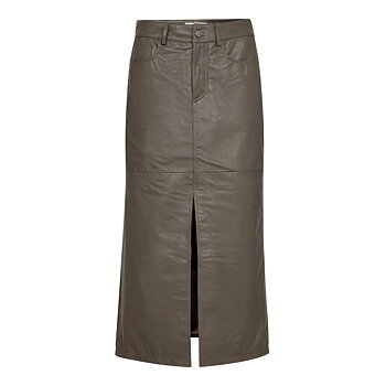 Co´couture - Phebe Leather Slit Skirt Brown