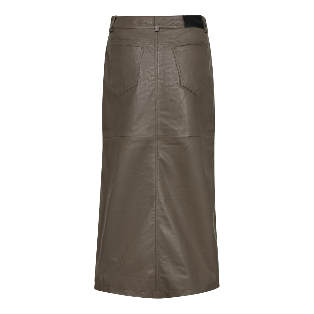Co´couture - Phebe Leather Slit Skirt Brown - 4