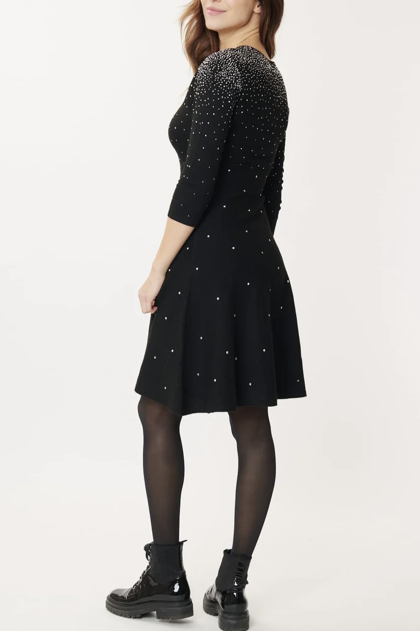 Derhy - Gardenia V-Neck Knitted Dress Black - 3