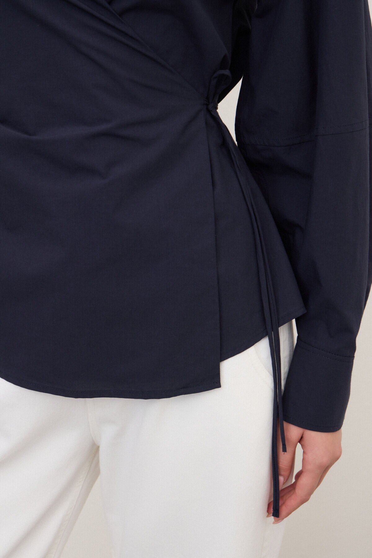 OttodÁme - Cross-Over Poplin Shirt Night - 4