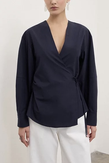 OttodÁme - Cross-Over Poplin Shirt Night
