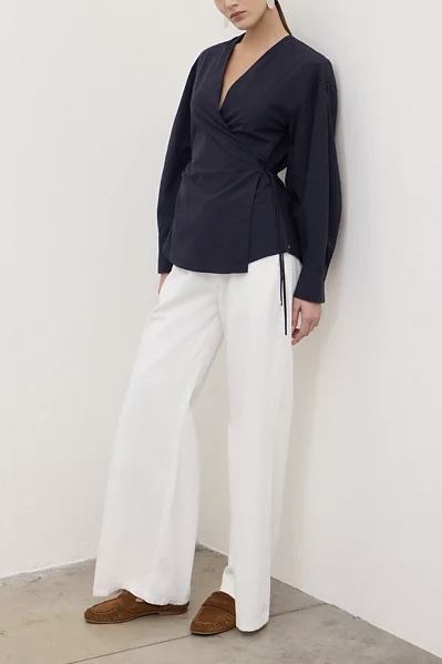 OttodÁme - Cross-Over Poplin Shirt Night - 2