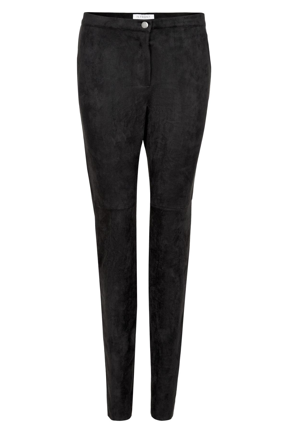 In Front  - San Marino Faux Suede Pants Black
