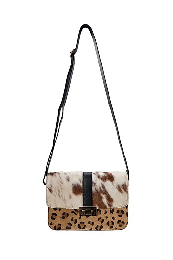 Black Colour - Camila Crossover Bag Leo Comb