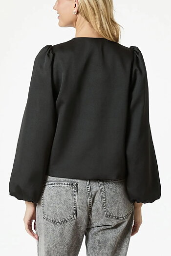 Neo Noir  - Daliska Dull Satin Blouse Black