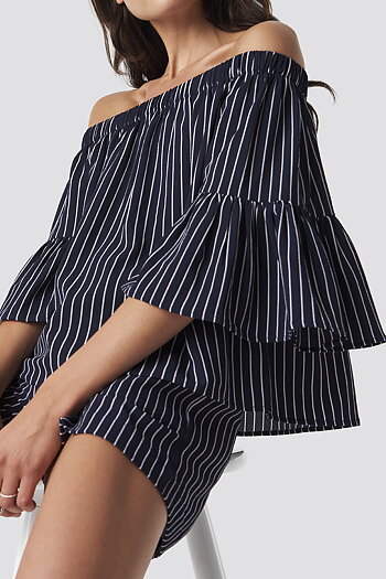 Rut & Circle  - Fatima Stripe Blouse Navy