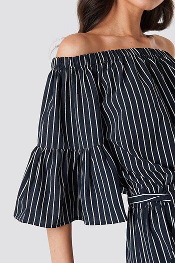 Rut & Circle  - Fatima Stripe Blouse Navy