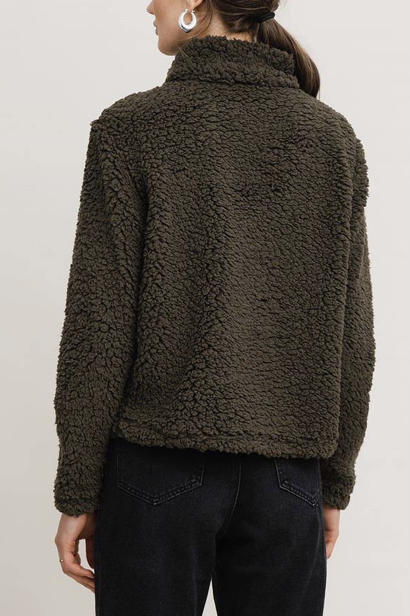 Rut & Circle - Agnes Teddy Sweater Olive Green - 3