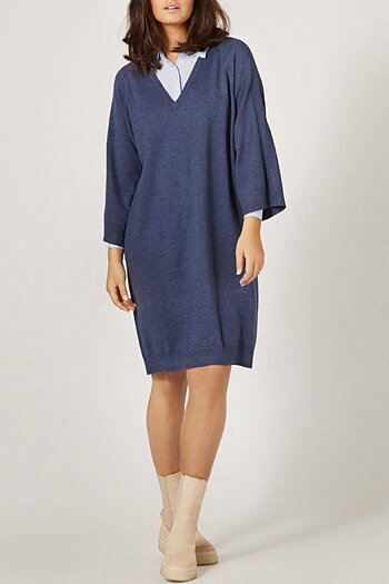  In Front - Camille Knit Dress Blue