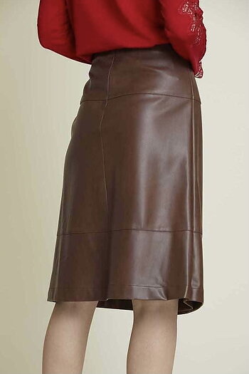 Derhy - Cacao Fake Skin Skirt Mocca