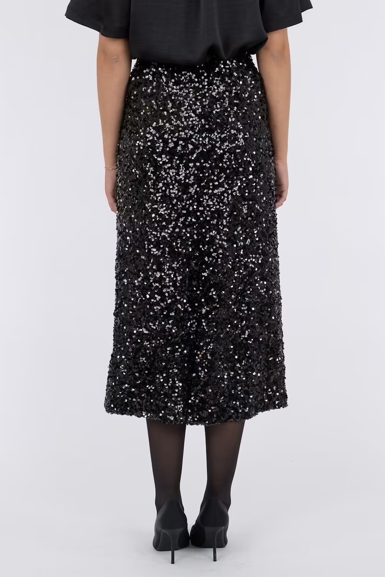 Neo Noir - Baira Fall Sequins Skirt Black - 3