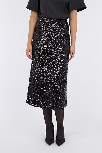 Neo Noir - Baira Fall Sequins Skirt Black
