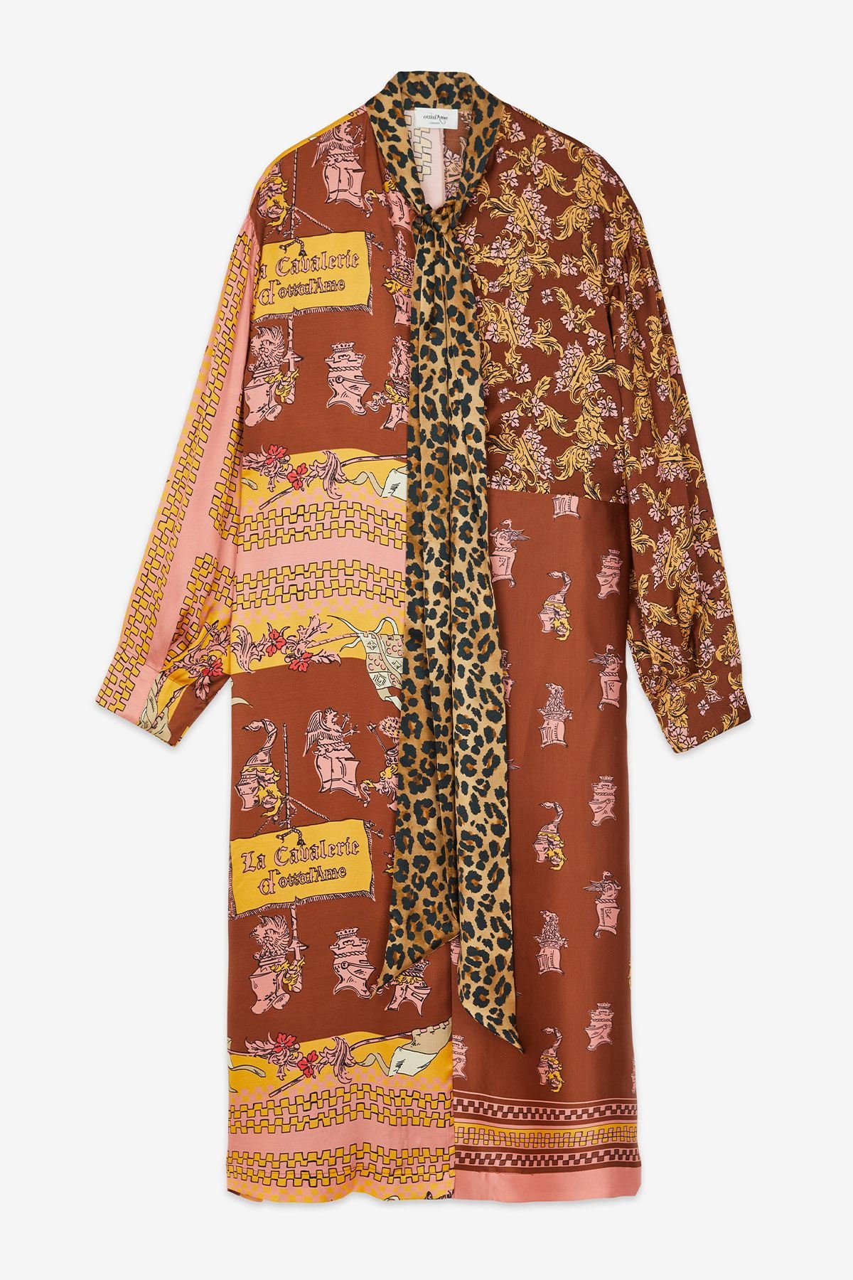 OttodÁme - Printed Viscose Shirt Dress Tabacco - 10
