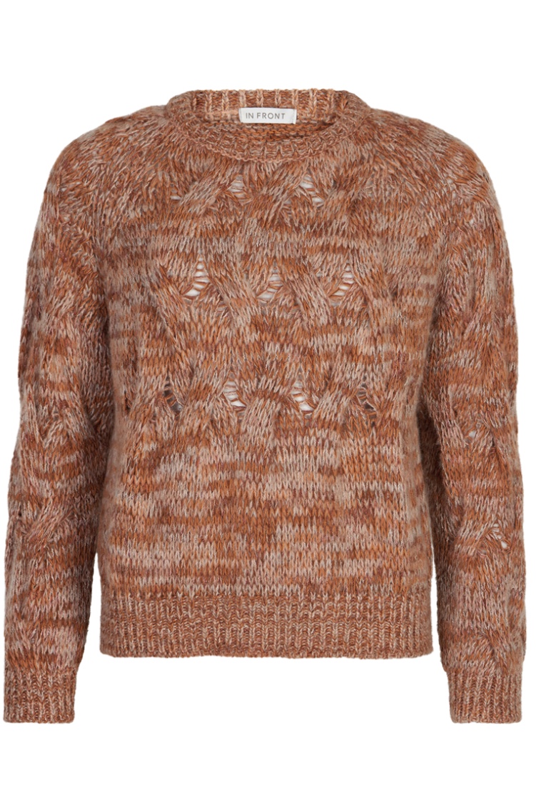 In Front  - Lina Knit Sweater  Terracotta - 4