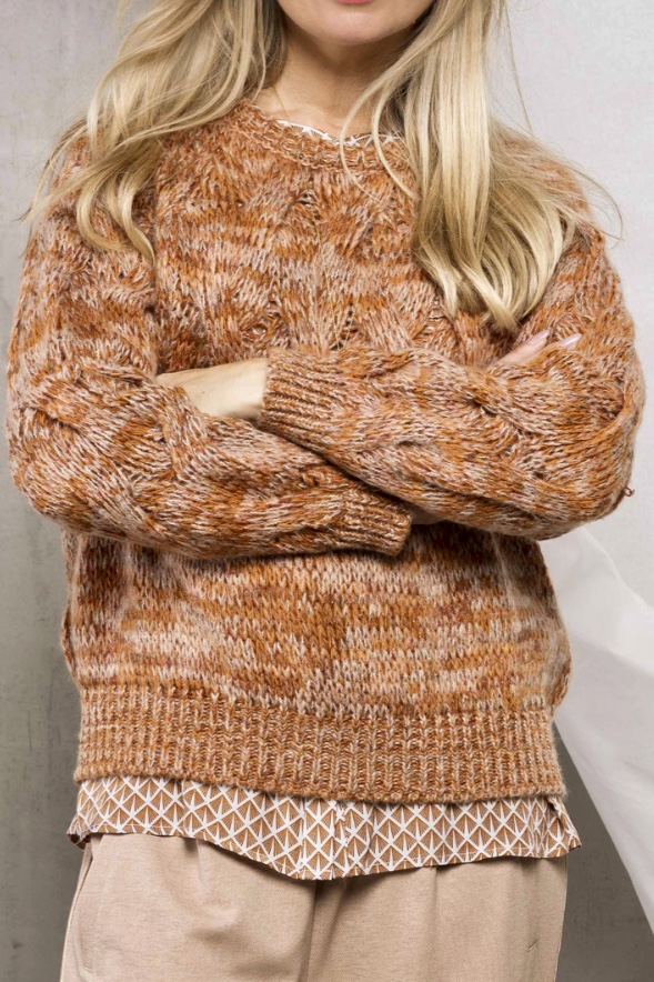 In Front  - Lina Knit Sweater  Terracotta - 2
