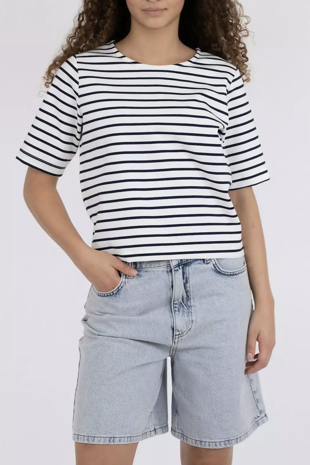 Neo Noir  - Soania Stripe Tee Navy 