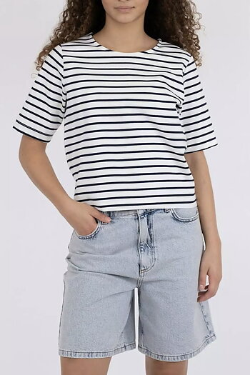 Neo Noir  - Soania Stripe Tee Navy 