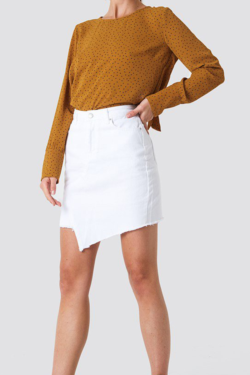 Rut & Circle  - Print Back Open Blouse Mustard - 2