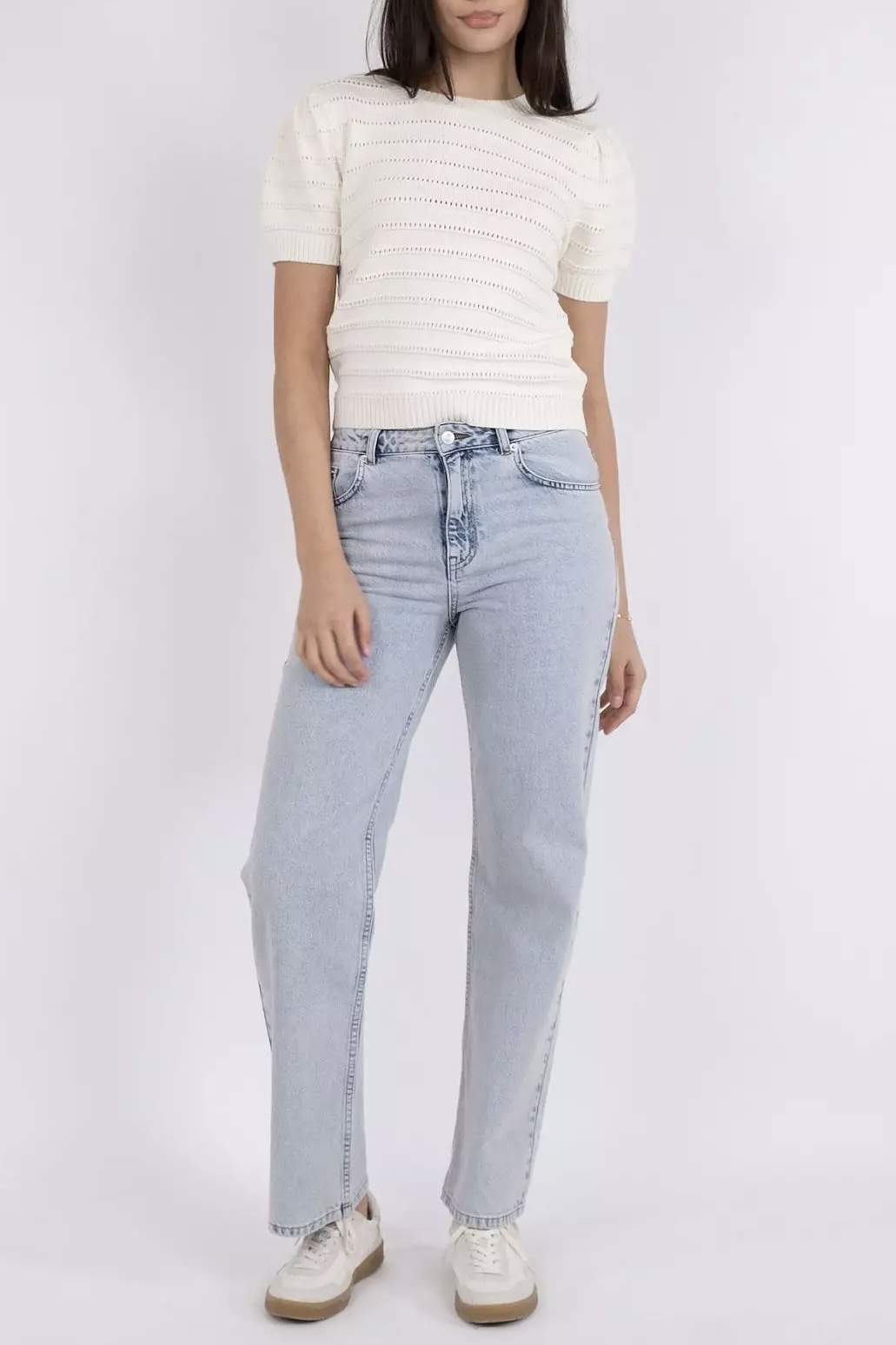 Neo Noir - Sidra Stitch Solid Knit Blouse Off White - 3