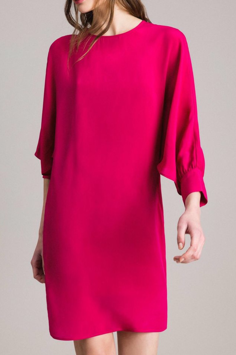 Twin Set - Silk Blend Tunic Dress Fuchsia - 3