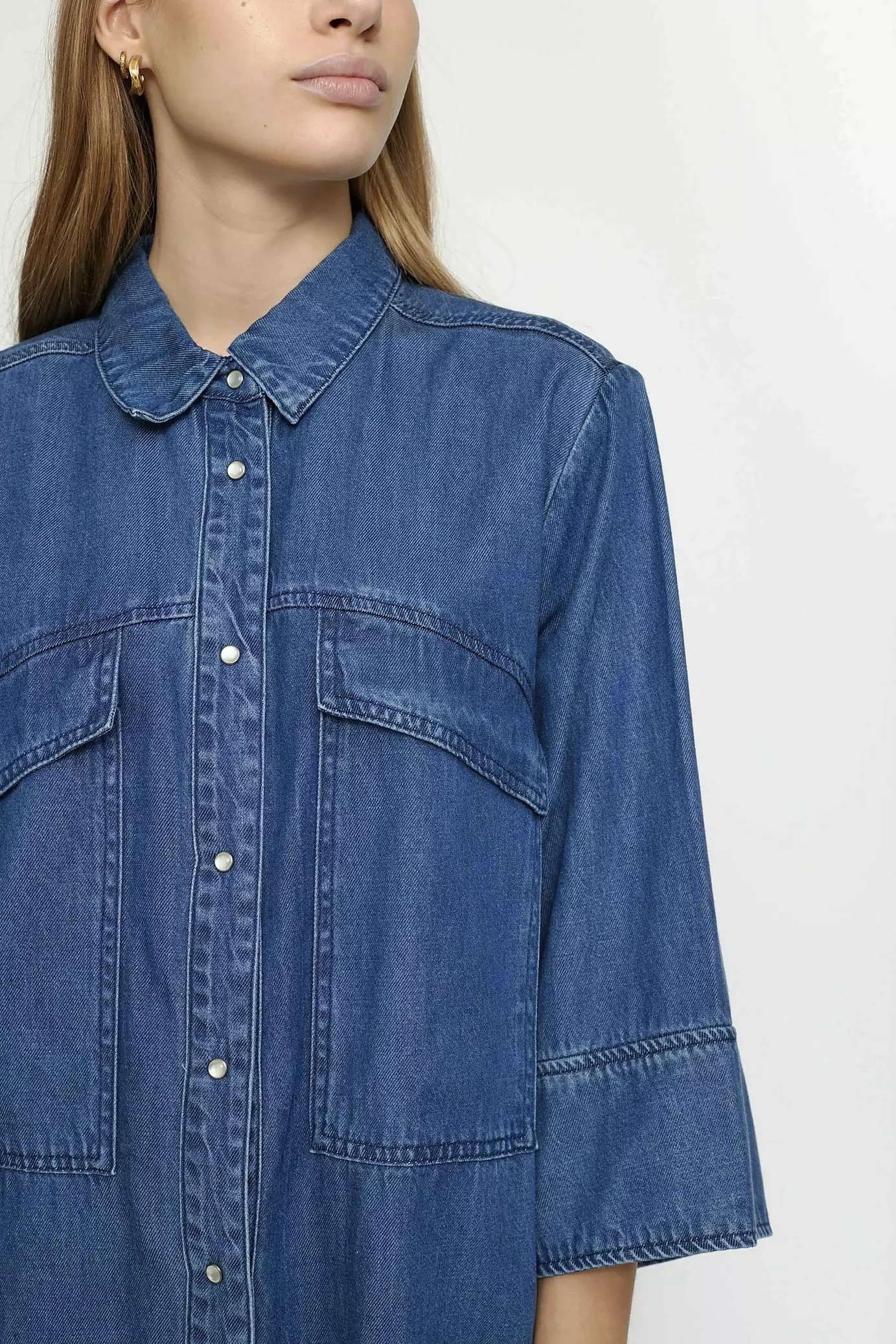 Soft Rebels - Azalea Jeans Blouse Light Blue - 3