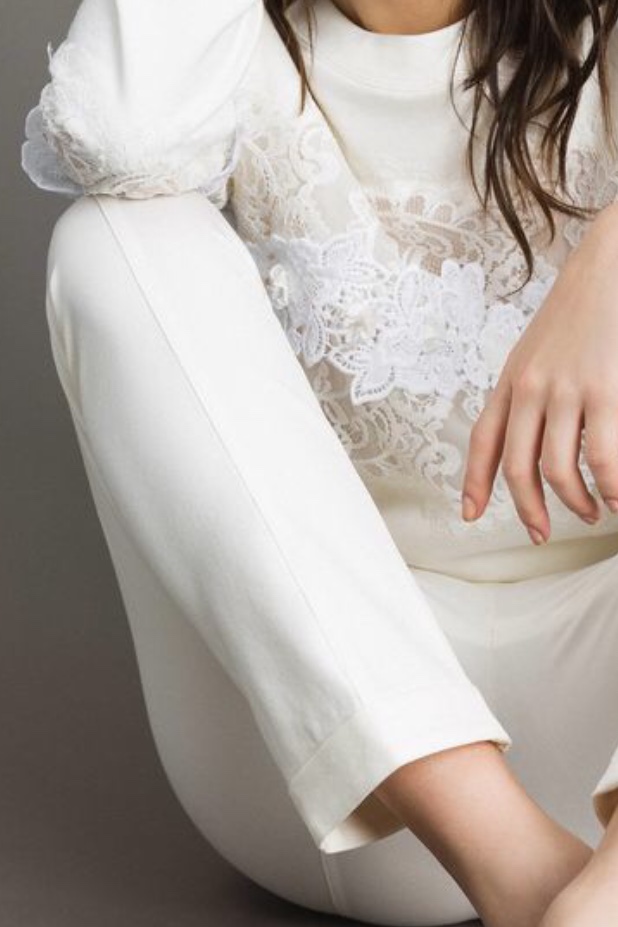 Twin Set - Milan Stitch Flared Trousers White - 4