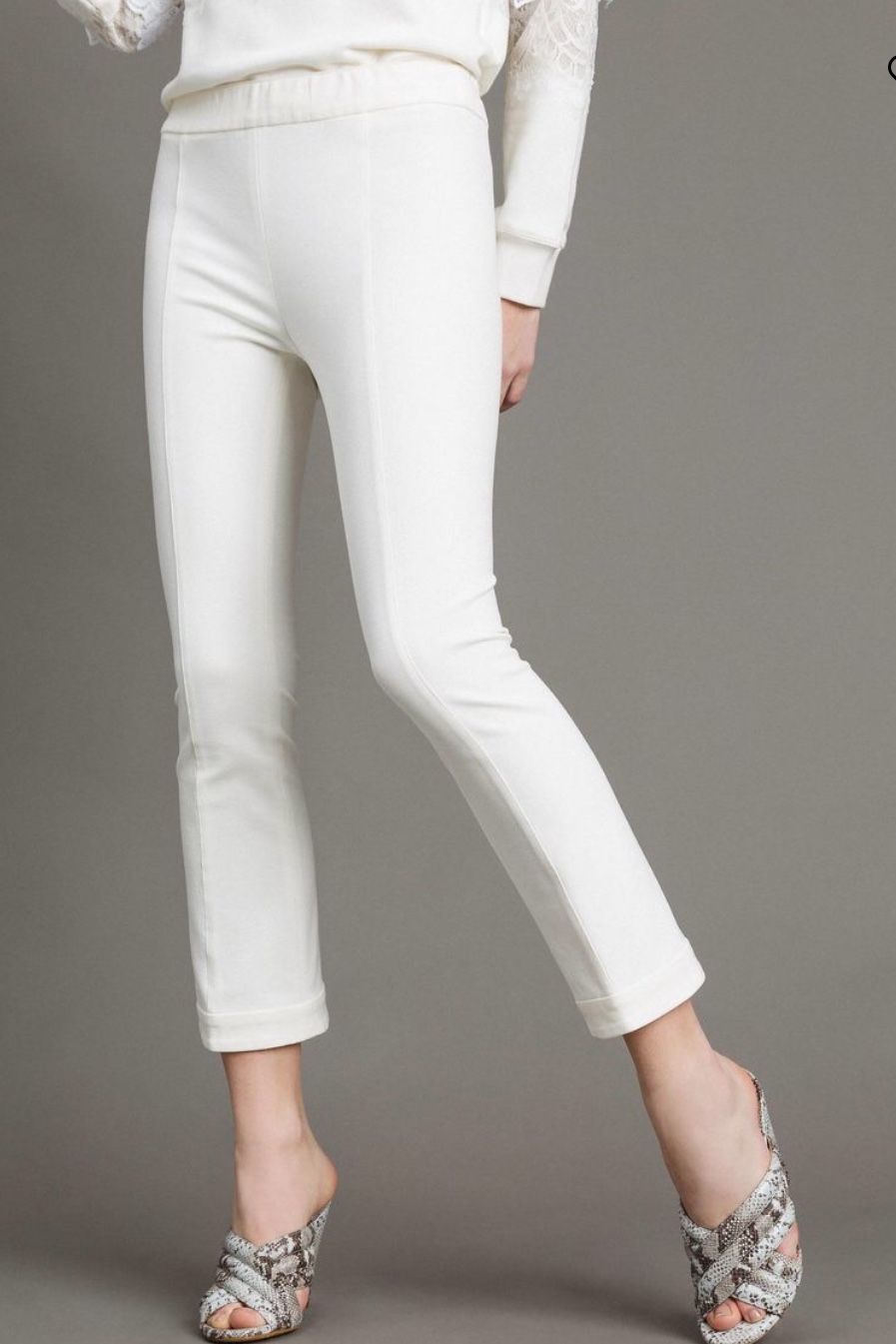 Twin Set - Milan Stitch Flared Trousers White