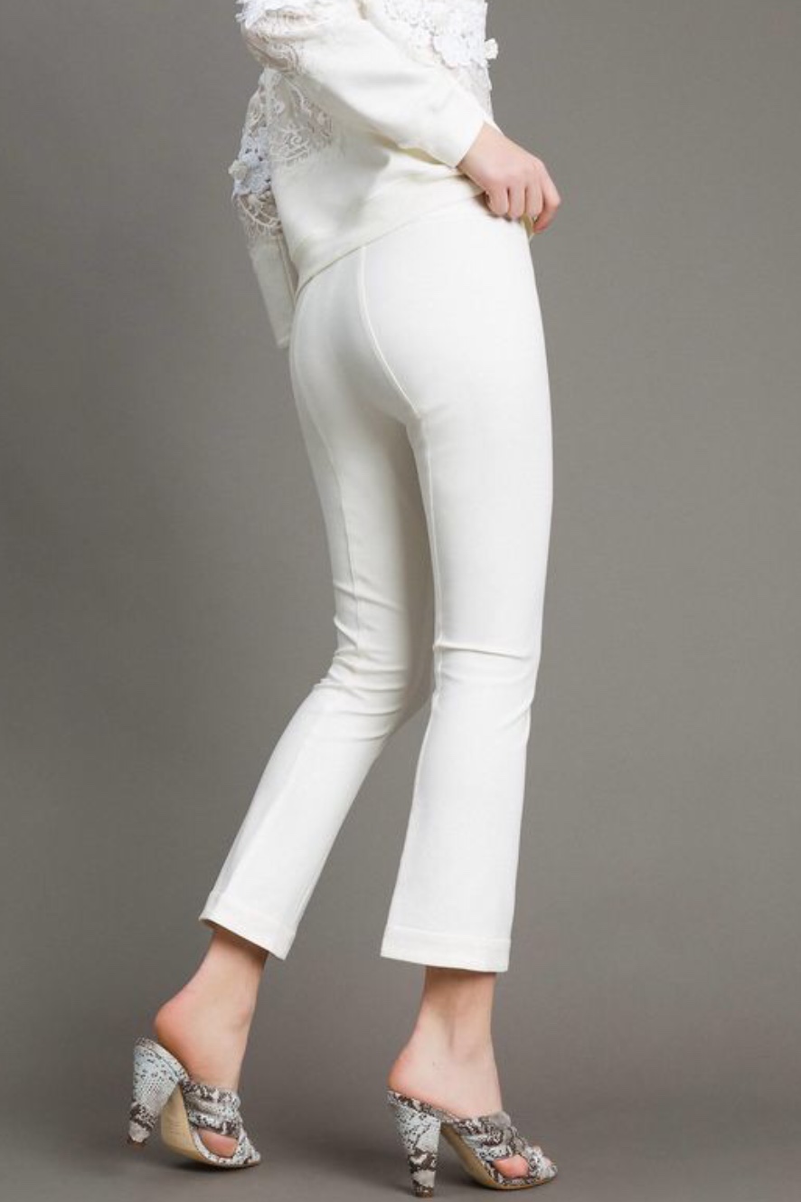 Twin Set - Milan Stitch Flared Trousers White - 2