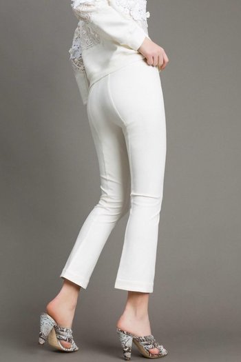 Twin Set - Milan Stitch Flared Trousers White