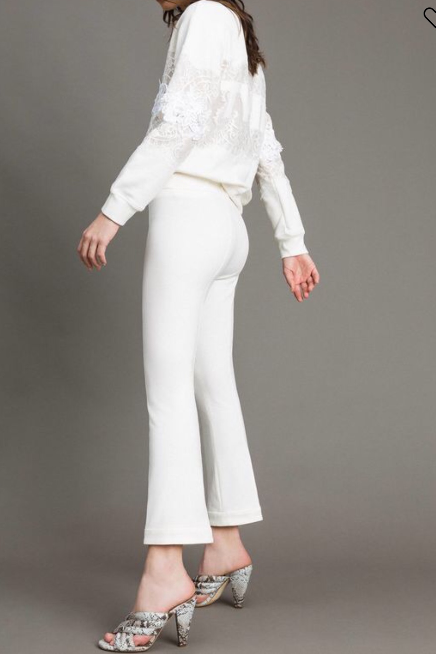 Twin Set - Milan Stitch Flared Trousers White - 3